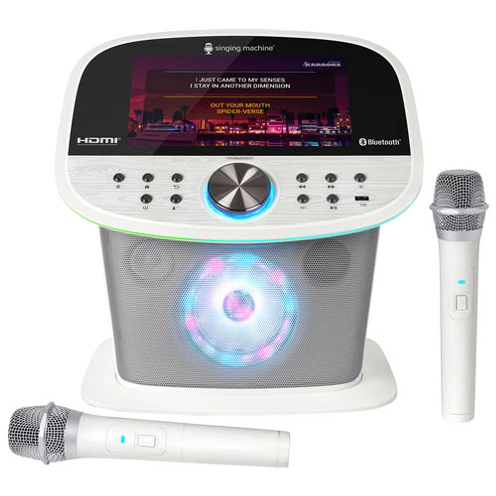 Singing Machine WiFi & Bluetooth Karaoke System with Wireless Microphones (ISM9022) - White- Only at Best Buy