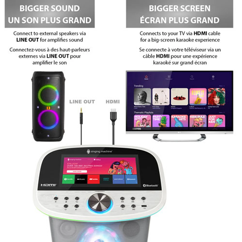 Singing Machine WiFi & Bluetooth Karaoke System with Wireless Microphones (ISM9022) - White- Only at Best Buy