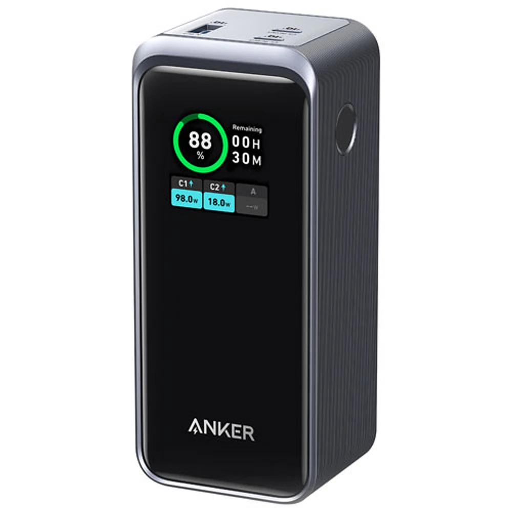 Chargeur portable USB-A/USB-C 200 W 20 000 mAh Prime avec écran intelligent d'Anker - Noir