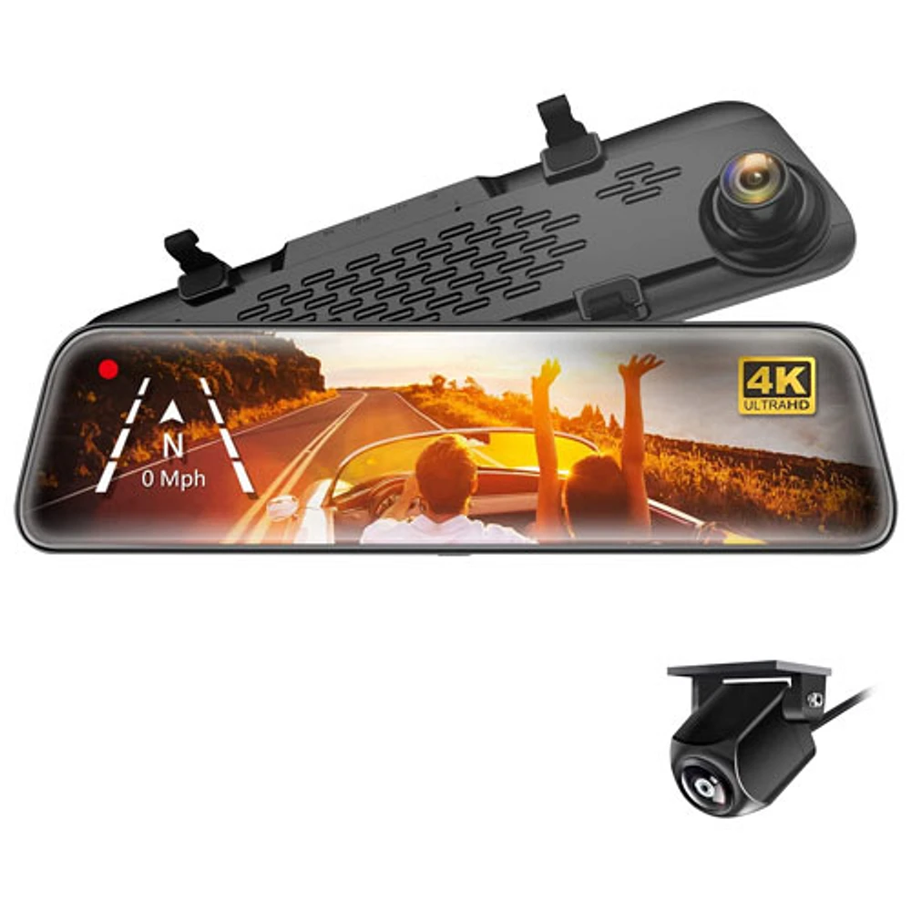 Gekogear Orbit D400 Digital Rear-View Mirror with 4K Dash Cam & 1080p Backup Camera