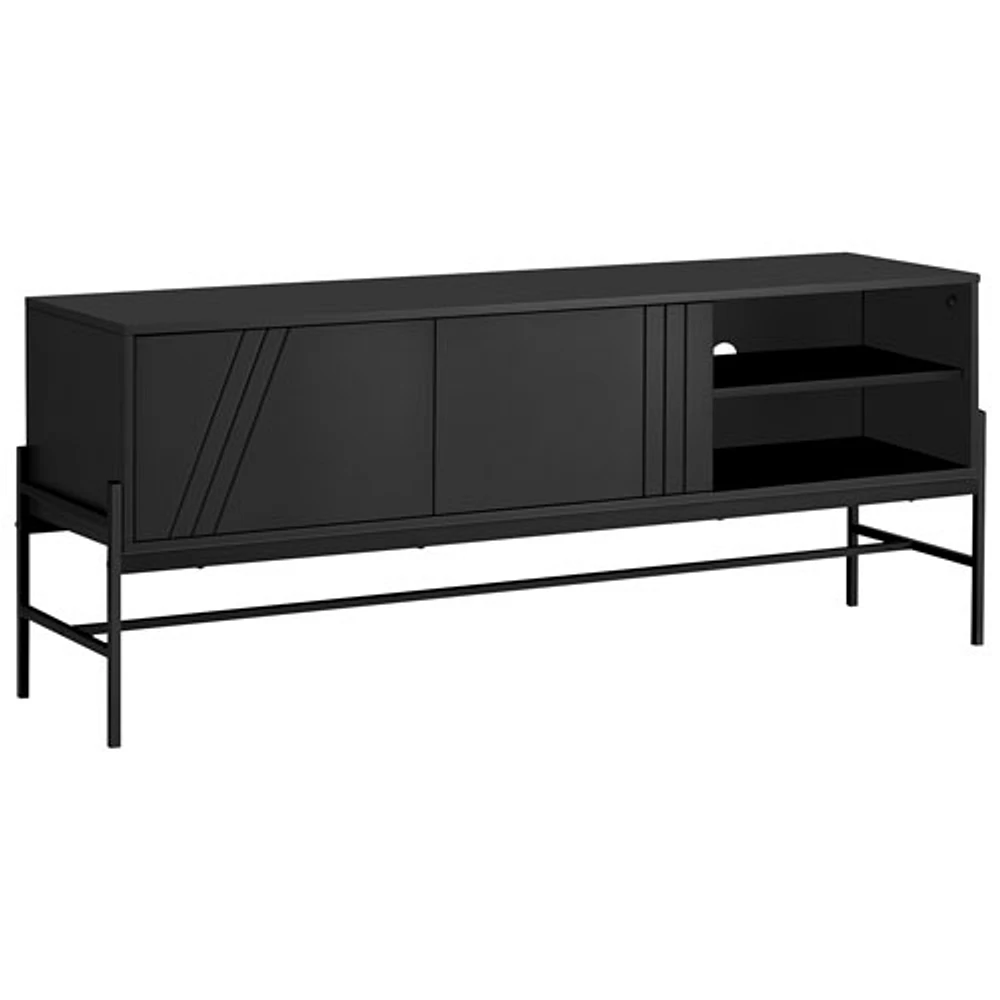 Monarch 60" TV Stand with Storage Cabinet - Black