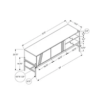 Monarch 60" TV Stand with Storage Cabinet