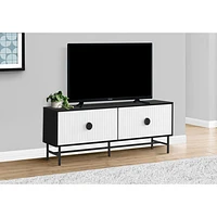 Monarch 60" TV Stand with 2 Closed Cabinets- Black