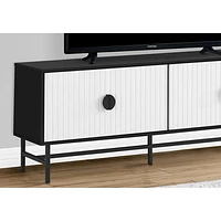 Monarch 60" TV Stand with 2 Closed Cabinets- Black