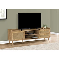 Monarch 72" TV Stand with Closed Storage Cabinet & 2 Drawers - Walnut