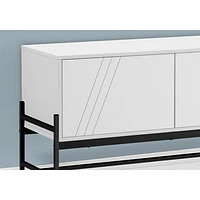 Monarch 60" TV Stand with Storage Cabinet - White