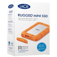 Seagate LaCie Rugged Mini Portable 2TB USB-C External Solid State Drive (STMF2000400)