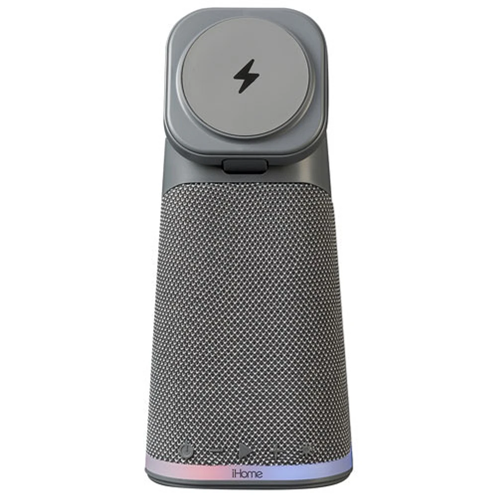 iHome iPBT70 Bluetooth Speaker with Triple Wireless Charging & Mood Light