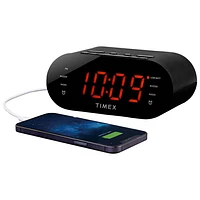 Timex T232B Dual Alarm Clock Radio With USB Charging