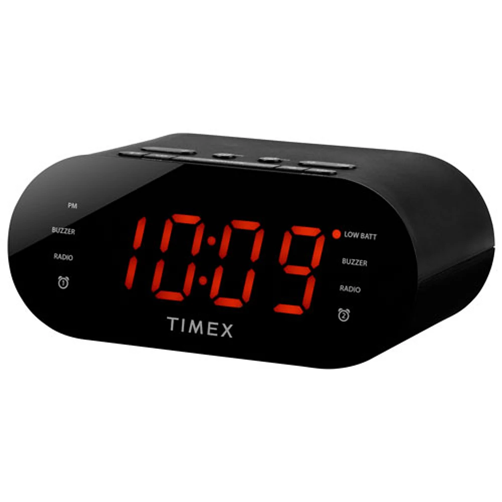 Timex T232B Dual Alarm Clock Radio With USB Charging