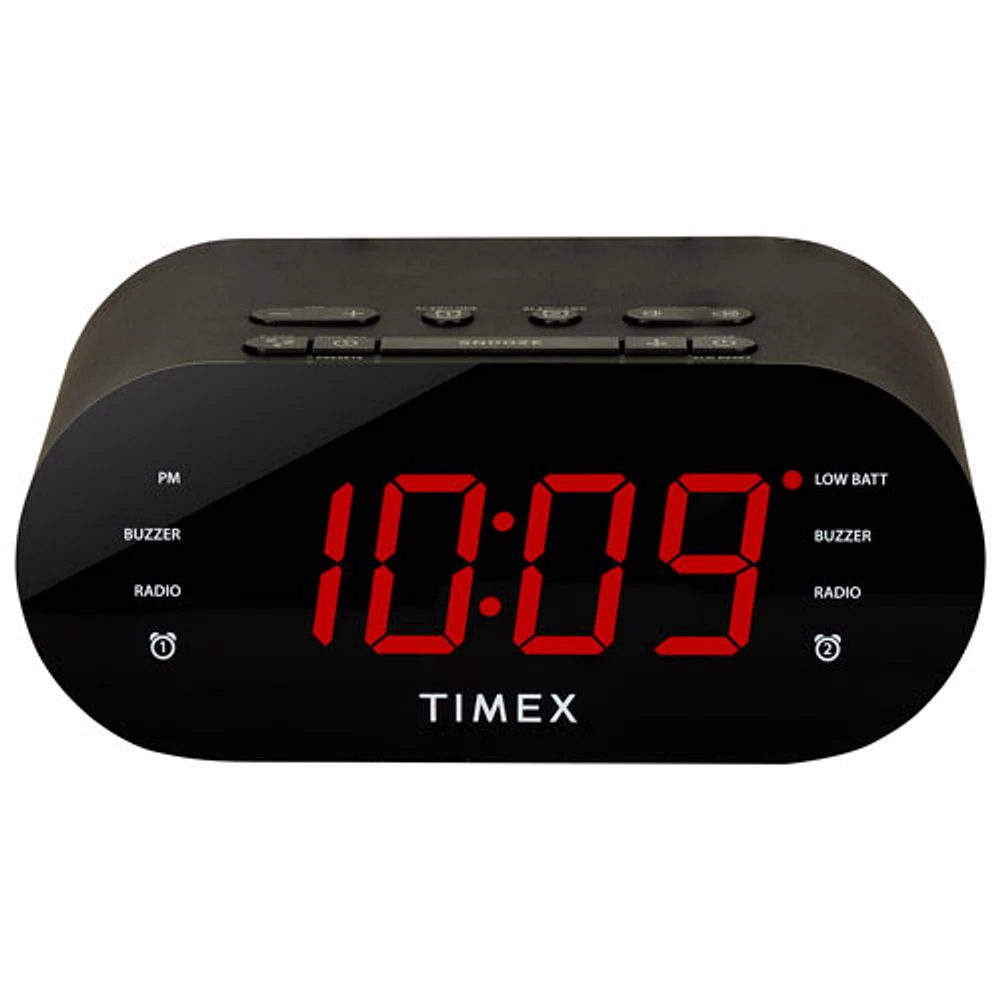 Timex T232B Dual Alarm Clock Radio With USB Charging