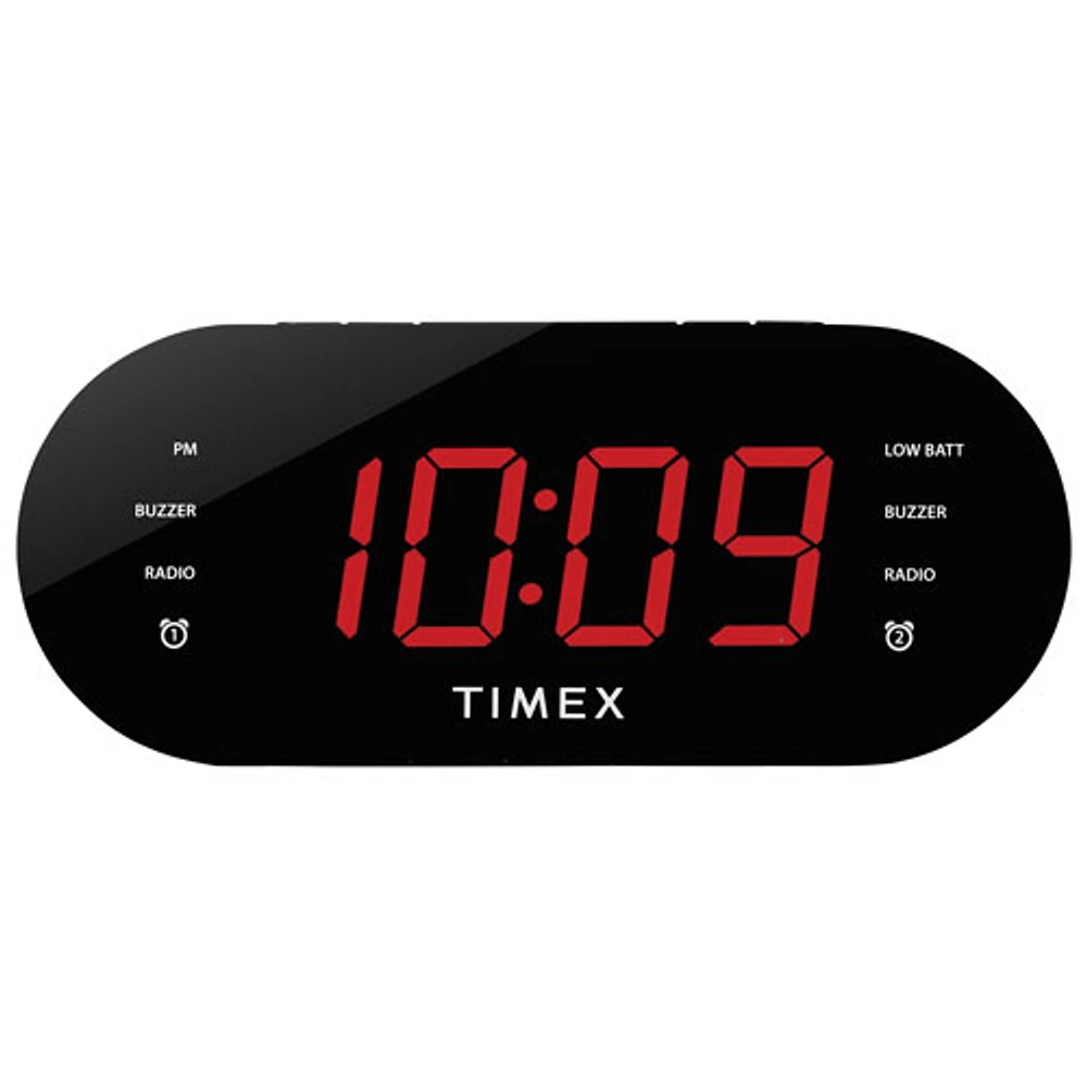 Timex T232B Dual Alarm Clock Radio With USB Charging