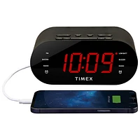 Timex T232B Dual Alarm Clock Radio With USB Charging