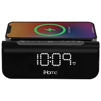 iHome iW23B 3-in-1 Alarm Clock with Magnetic Wireless Charging & USB-A/USB-C Ports