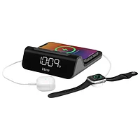 iHome iW23B 3-in-1 Alarm Clock with Magnetic Wireless Charging & USB-A/USB-C Ports