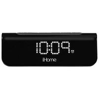 iHome iW23B 3-in-1 Alarm Clock with Magnetic Wireless Charging & USB-A/USB-C Ports