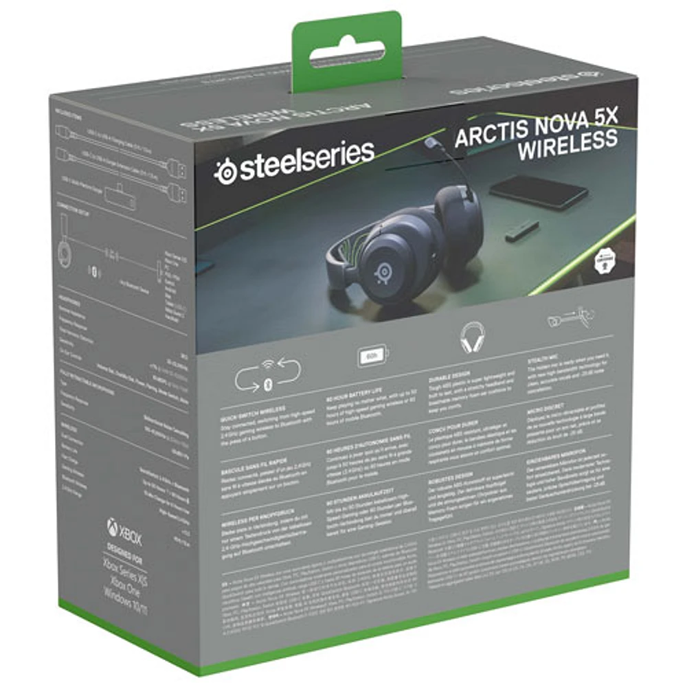 SteelSeries Arctis Nova 5X Wireless Gaming Headset for XBOX/PC/PlayStation/Switch - Black