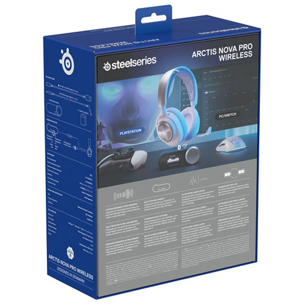 Casque de jeu sans fil Arctis Nova Pro de SteelSeries pour PlayStation/PC/Switch - Blanc