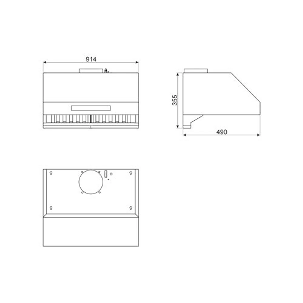 Hotte de dessous d'armoire de 36 po de Smeg (KPRU36X) - Acier inoxydable