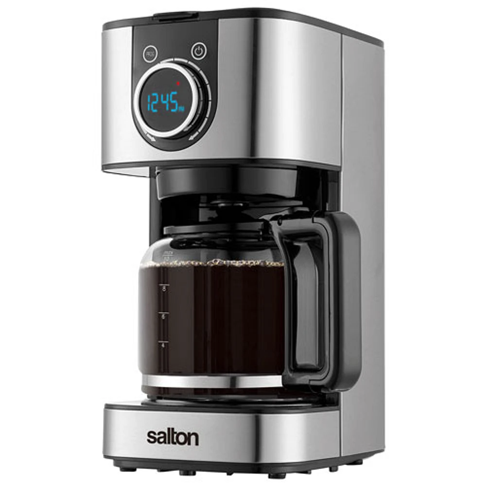 Salton Programmable Drip Coffee Maker - 10-Cup - Silver