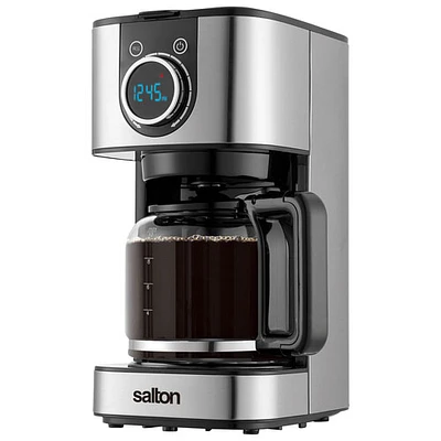 Salton Programmable Drip Coffee Maker - 10-Cup - Silver