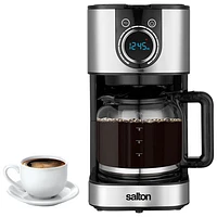 Salton Programmable Drip Coffee Maker - 10-Cup - Silver