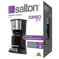 Salton Jumbo Java Drip Programmable Coffee Maker - 14-Cup - Black/Silver