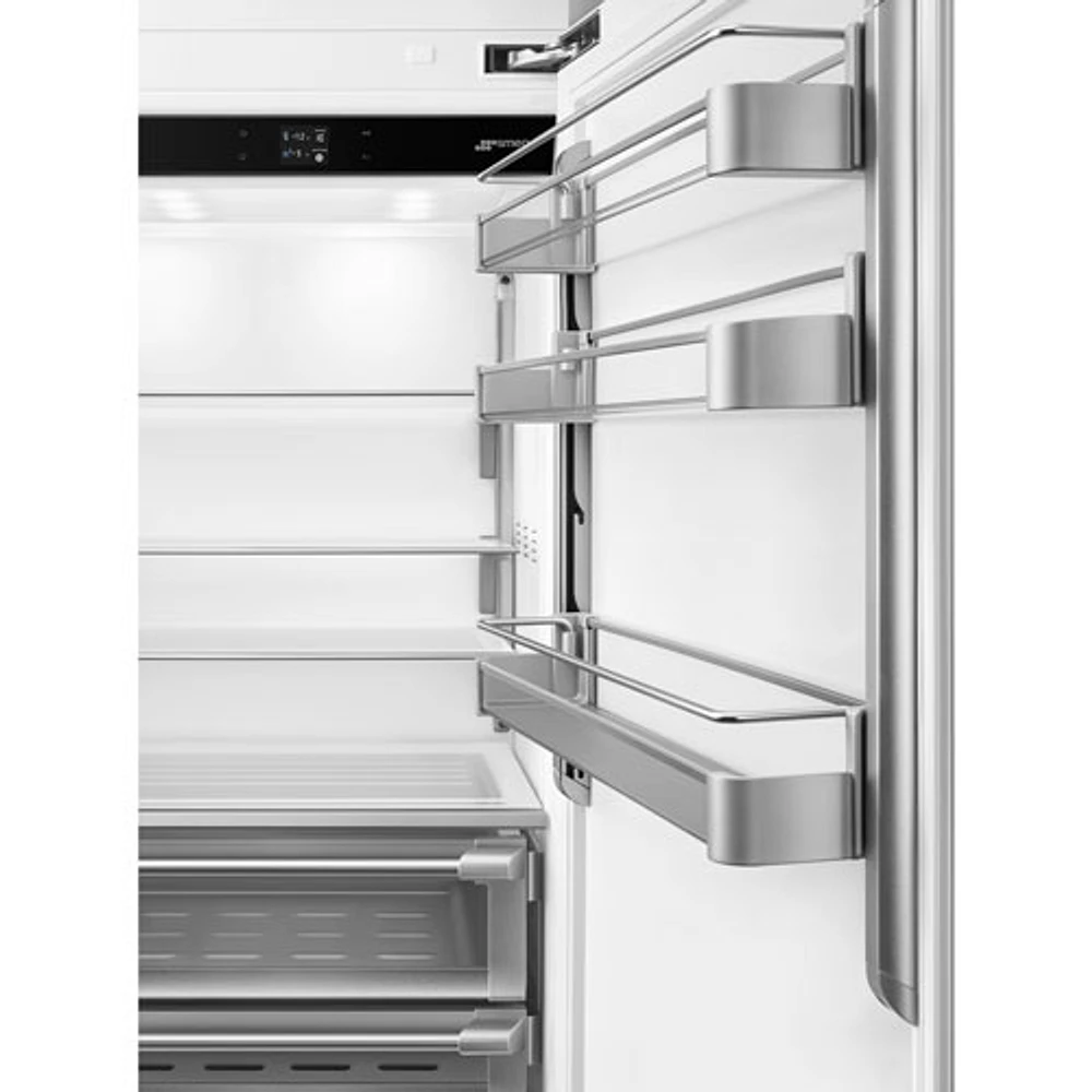 Smeg 30" 15 Cu. Ft. Built-in Bottom Freezer Refrigerator with Ice Dispenser (RBMU30RX) - Stainless Steel