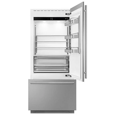 Smeg 36" 19 Cu. Ft. Built-in Bottom Freezer Refrigerator with Ice Dispenser (RBMU36RX) - Stainless Steel