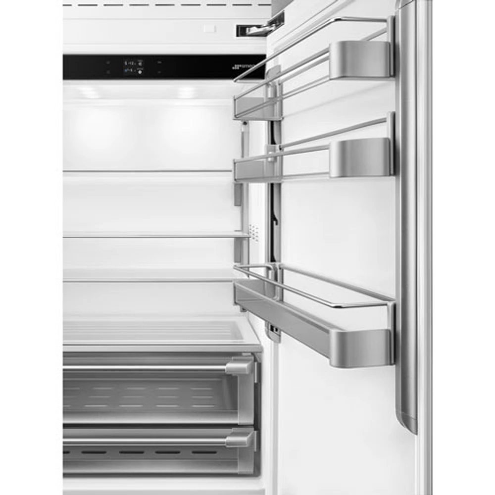 Smeg 36" 19 Cu. Ft. Built-in Bottom Freezer Refrigerator with Ice Dispenser (RBMU36RX) - Stainless Steel