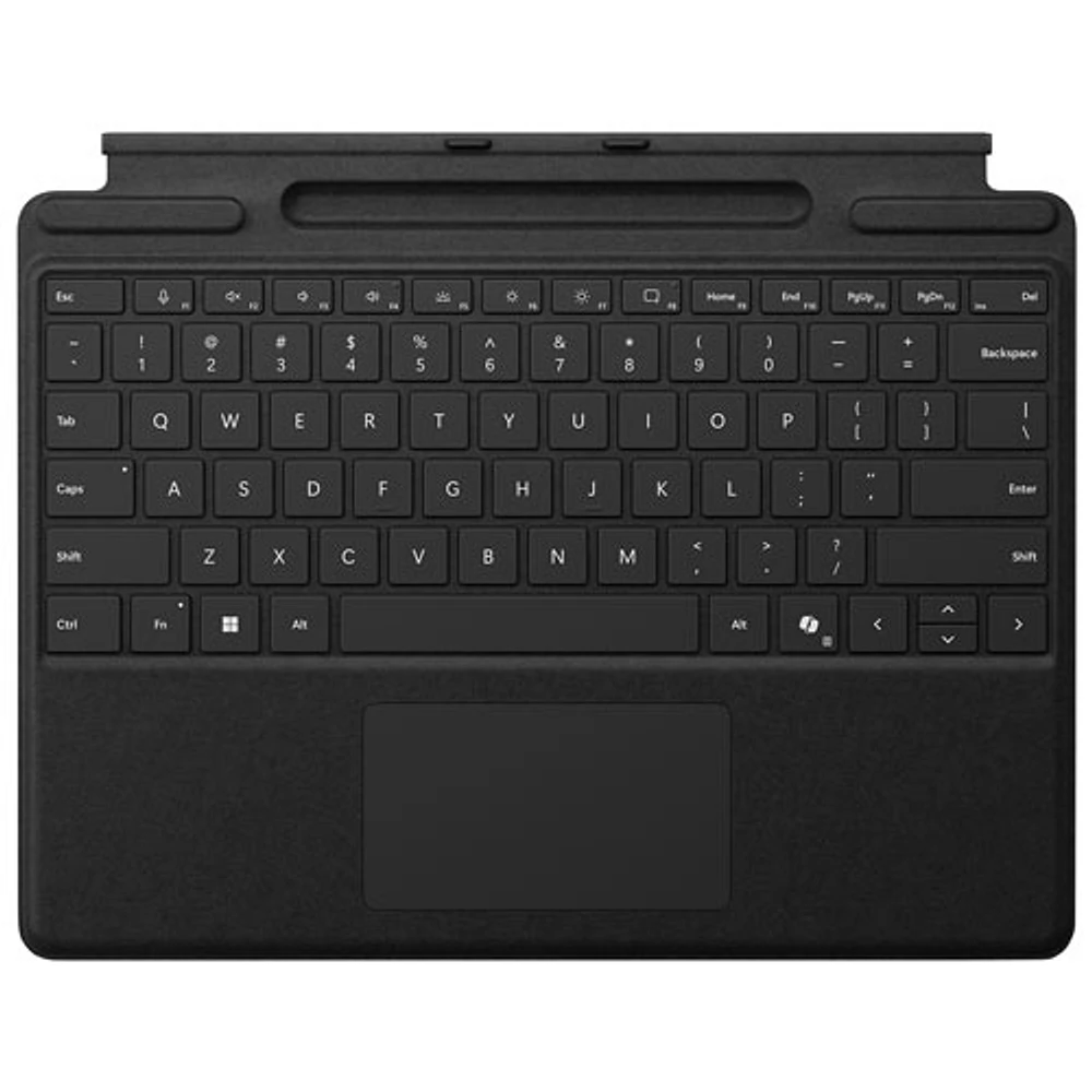 Clavier Surface Pro de Microsoft avec rangement pour stylet pour Surface Pro (11e édition)/Pro 8/Pro 9 - Noir - Anglais