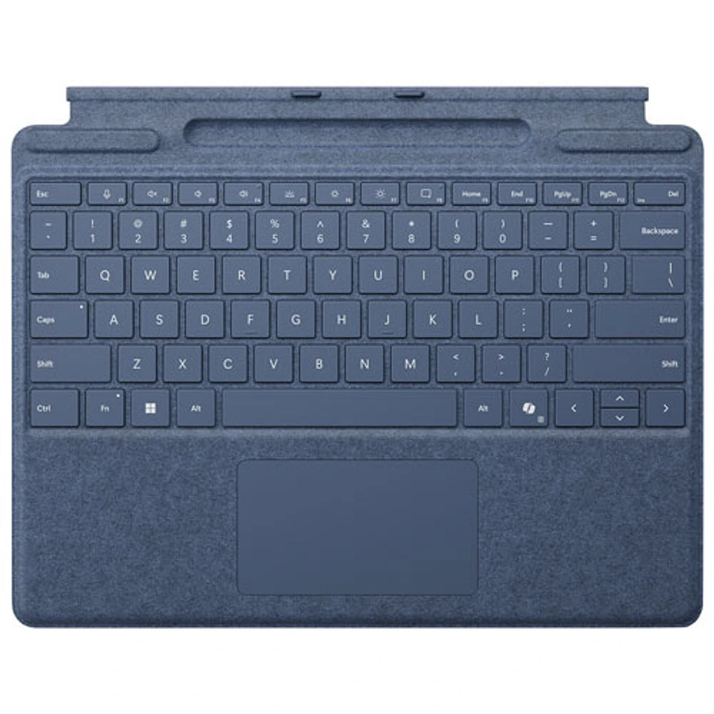 Clavier Surface Pro de Microsoft avec rangement pour stylet pour Surface Pro (11e édition)/Pro 8/Pro 9 - Saphir - Anglais