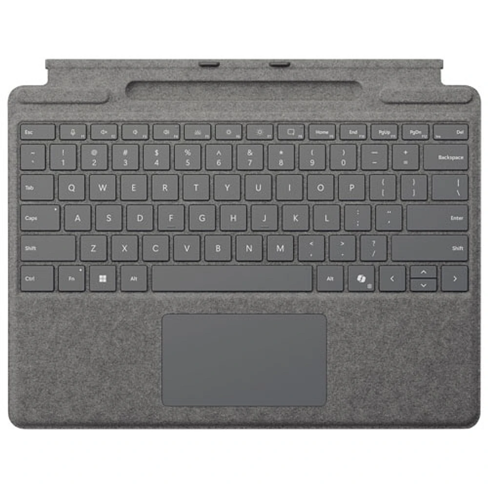 Clavier Surface Pro de Microsoft avec rangement pour stylet pour Surface Pro (11e édition)/Pro 8/Pro 9 - Platine - Anglais