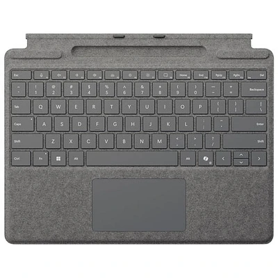 Clavier Surface Pro de Microsoft avec rangement pour stylet pour Surface Pro (11e édition)/Pro 8/Pro 9 - Platine - Anglais