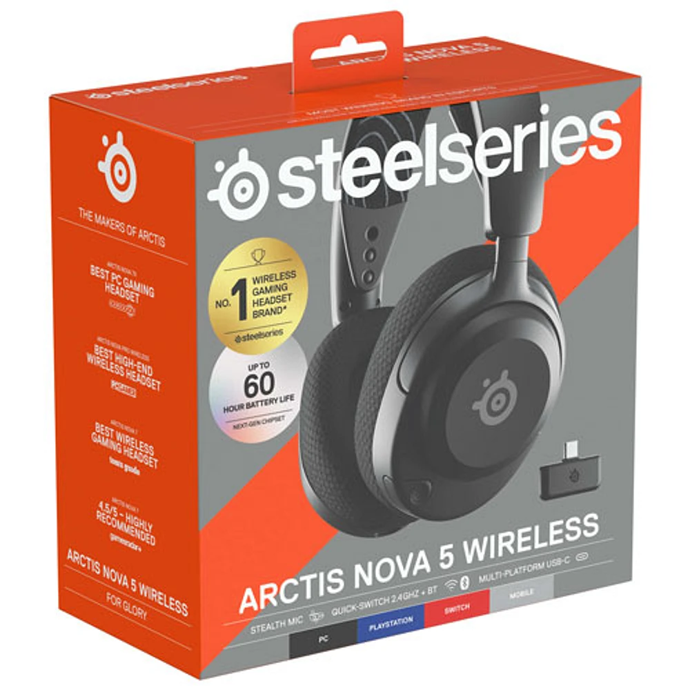 Casque de jeu sans fil Arctis Nova 5 de SteelSeries pour PC/PlayStation/Switch - Noir