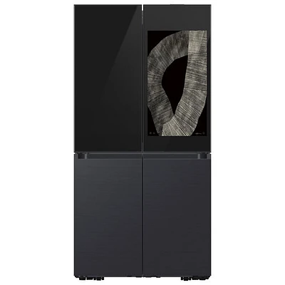 Open Box - Samsung Family Hub 36" 22.5 Cu. Ft. French Door Refrigerator - Black Stainless Steel - Scratch & Dent