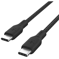 Belkin 2m (6.6ft) BoostCharge USB-C to USB-C Braided Cable (CAB014bt2MBK) - Black