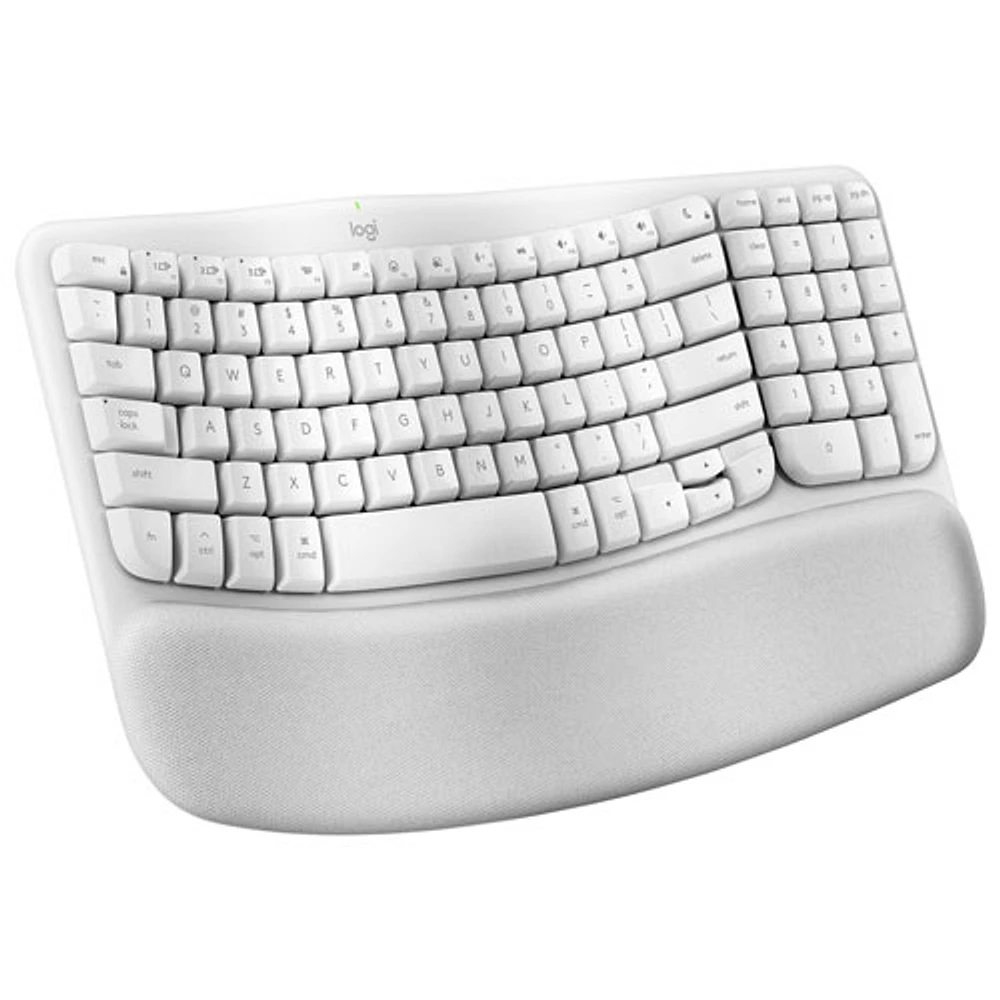 Logitech Wave Keys Wireless Ergonomic Full-Size Keyboard for Mac - Off-White