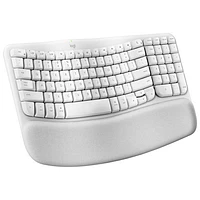 Logitech Wave Keys Wireless Ergonomic Full-Size Keyboard for Mac - Off-White