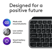 Ensemble Bluetooth MX Keys S de Logitech pour Mac/iPad - Gris cosmique