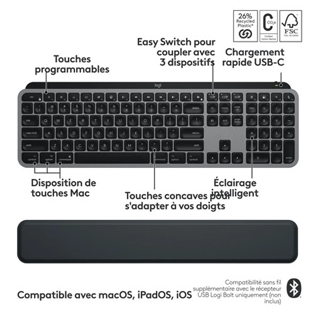 Logitech MX Keys S Bluetooth Combo for Mac/Ipad - Space Grey