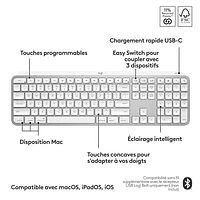 Logitech MX Keys S Wireless Backlit Keyboard for Mac/Ipad - Pale Grey - Only at Best Buy