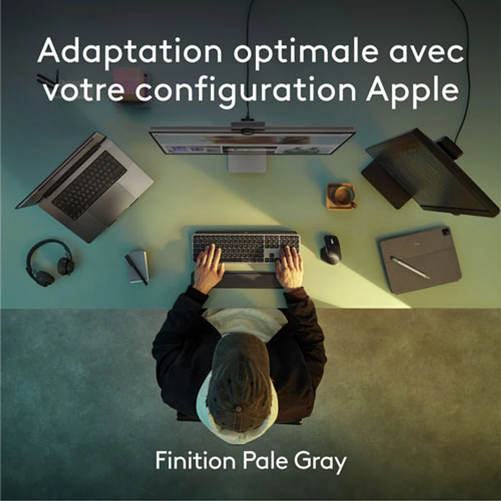 Clavier rétroéclairé sans fil MX Keys S de Logitech pour Mac/iPad - Gris pâle - Exclusivité de Best Buy