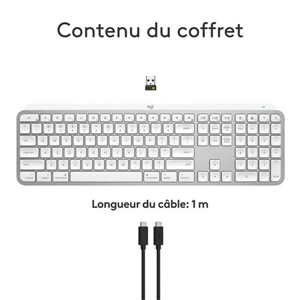 Clavier rétroéclairé sans fil MX Keys S de Logitech pour Mac/iPad - Gris pâle - Exclusivité de Best Buy