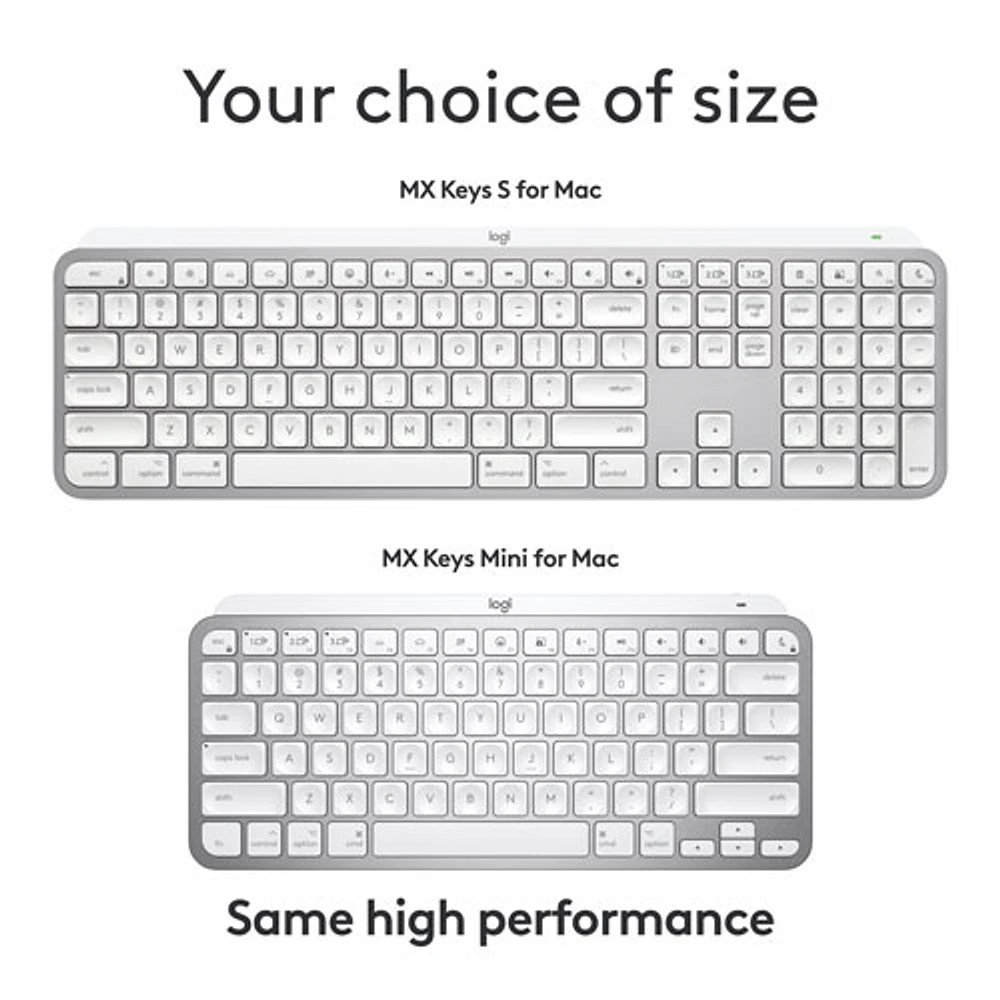 Clavier rétroéclairé sans fil MX Keys S de Logitech pour Mac/iPad - Gris pâle - Exclusivité de Best Buy