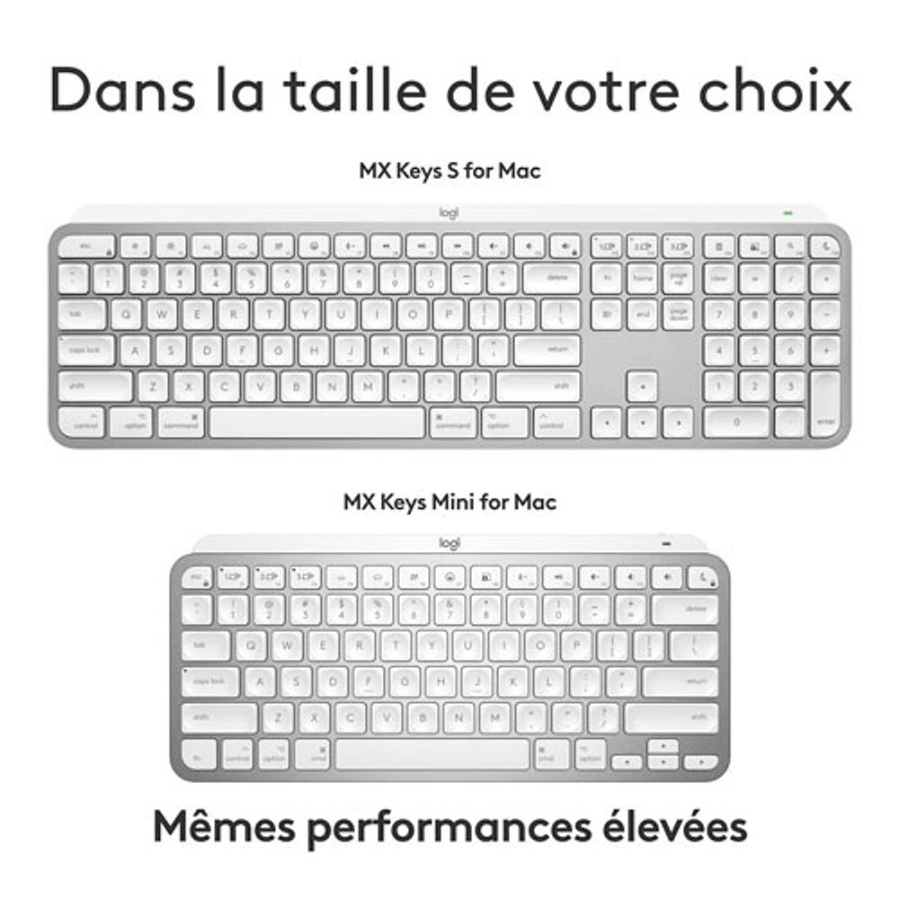 Clavier rétroéclairé sans fil MX Keys S de Logitech pour Mac/iPad - Gris pâle - Exclusivité de Best Buy