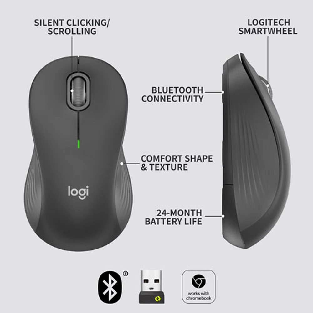 Souris optique sans fil Signature M550 de Logitech - Graphite