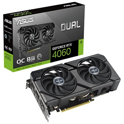 ASUS Dual NVIDIA GeForce RTX 4060 EVO OC 8GB GDDR6 Video Card