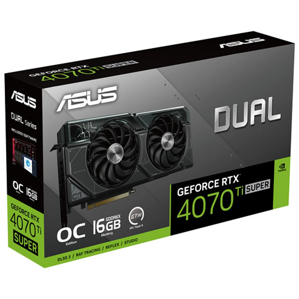 ASUS Dual NVIDIA GeForce RTX 4070 Ti Super OC Edition 16GB GDDR6X Video Card