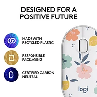 Souris sans fil à suivi optique de 1000 ppp M340 de Logitech - Bouquet de fleurs